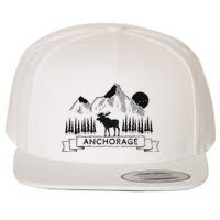 Anchorage Alaska Mountain Moose Gift Cool Anchorage Wool Snapback Cap