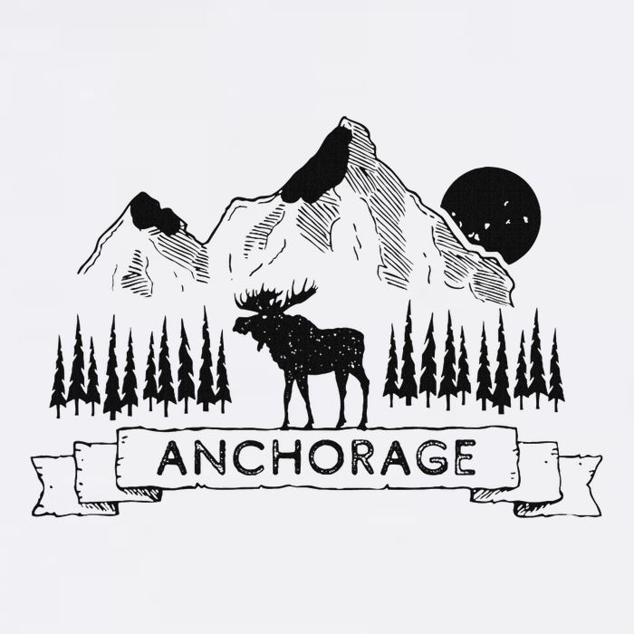 Anchorage Alaska Mountain Moose Gift Cool Anchorage Wool Snapback Cap