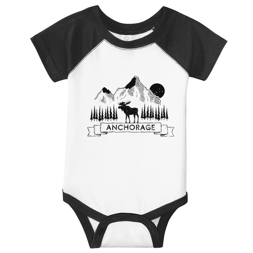 Anchorage Alaska Mountain Moose Gift Cool Anchorage Infant Baby Jersey Bodysuit