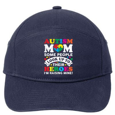 Autism Awareness Mom MotherS Day Proud Autism Mom Funny Gift 7-Panel Snapback Hat