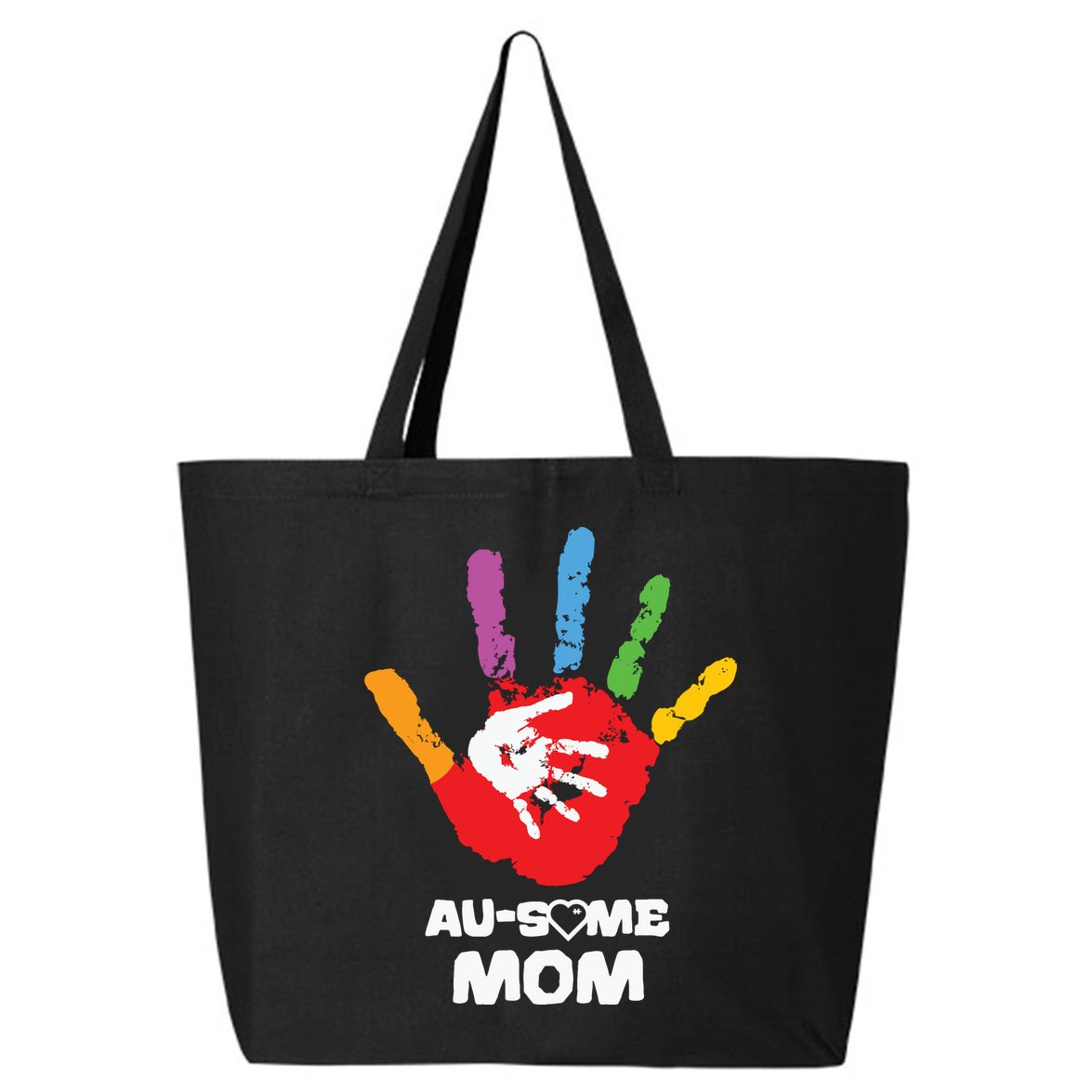 Awesome Autism Mom Ausome Hand 25L Jumbo Tote
