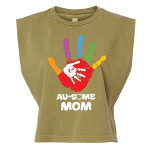 Awesome Autism Mom Ausome Hand Garment-Dyed Women's Muscle Tee