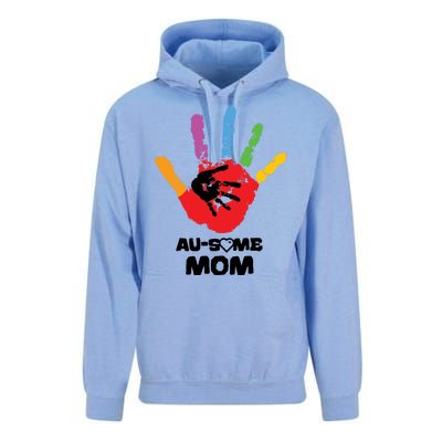 Awesome Autism Mom Ausome Hand Unisex Surf Hoodie