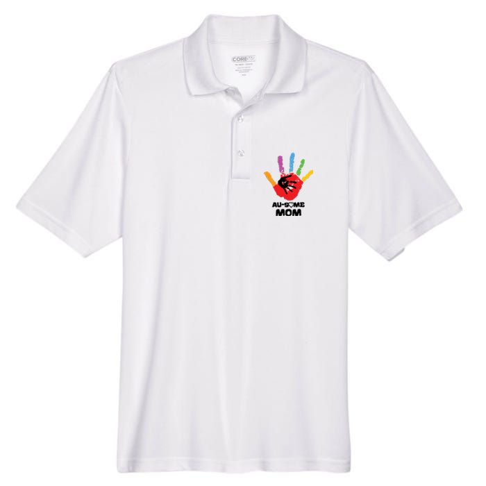 Awesome Autism Mom Ausome Hand Men's Origin Performance Piqué Polo