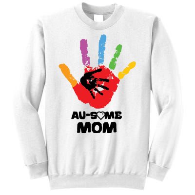 Awesome Autism Mom Ausome Hand Sweatshirt