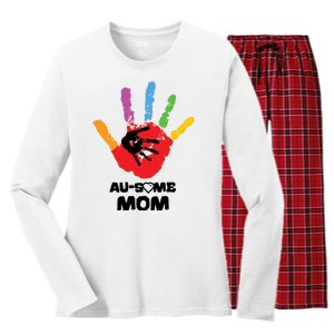 Awesome Autism Mom Ausome Hand Women's Long Sleeve Flannel Pajama Set 