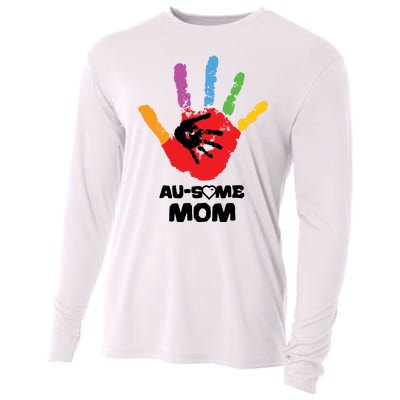 Awesome Autism Mom Ausome Hand Cooling Performance Long Sleeve Crew