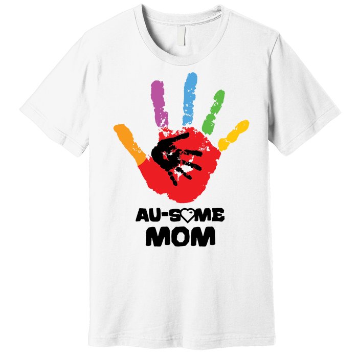 Awesome Autism Mom Ausome Hand Premium T-Shirt