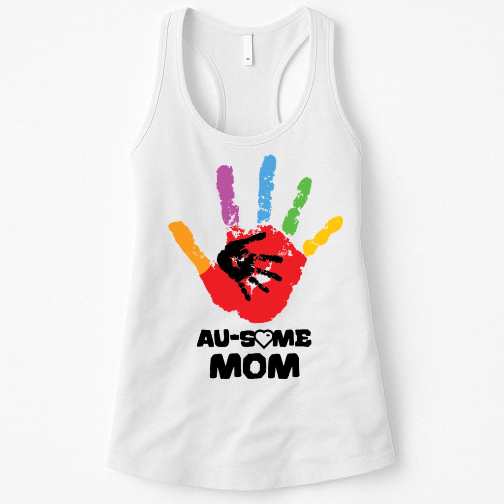 Awesome Autism Mom Ausome Hand Womens Tank Top