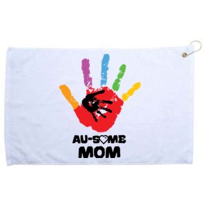 Awesome Autism Mom Ausome Hand Grommeted Golf Towel