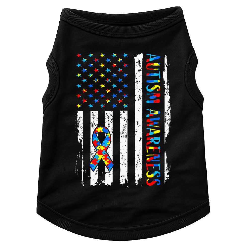 Autism Awareness Mom Dad Usa Flag Autistic Awareness Autism Doggie Tank