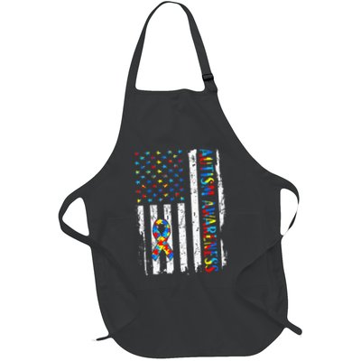 Autism Awareness Mom Dad Usa Flag Autistic Awareness Autism Apron