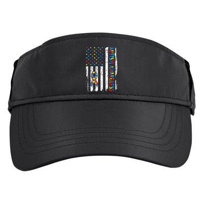 Autism Awareness Mom Dad Usa Flag Autistic Awareness Autism Adult Drive Performance Visor