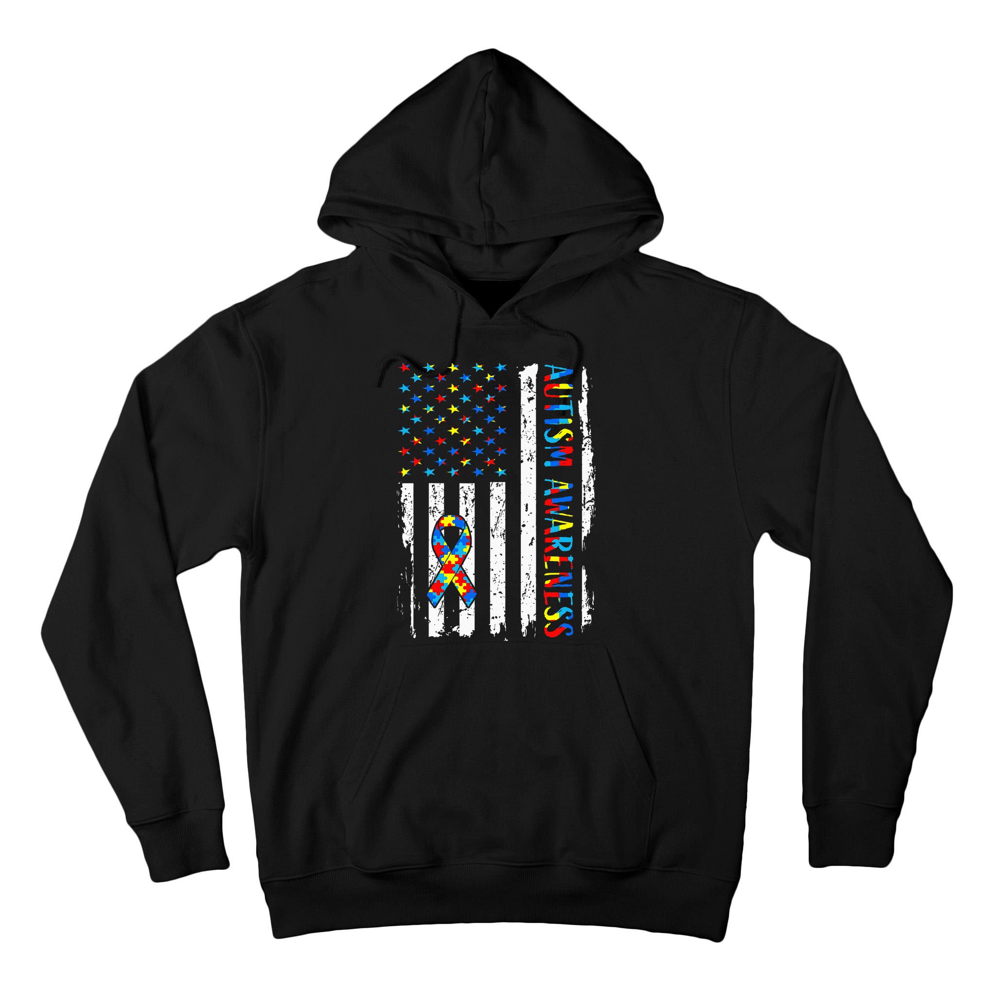 Autism Awareness Mom Dad Usa Flag Autistic Awareness Autism Tall Hoodie