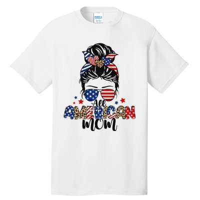 All American Mom USA Flag 4th Of July Family Tall T-Shirt