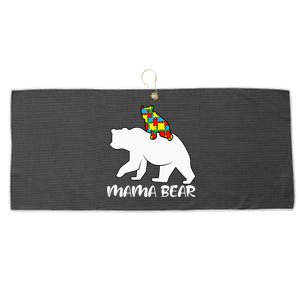 Autism Awareness Mama Bear Proud Autistic Mom Love Cute Large Microfiber Waffle Golf Towel