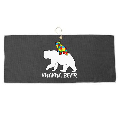 Autism Awareness Mama Bear Proud Autistic Mom Love Cute Large Microfiber Waffle Golf Towel