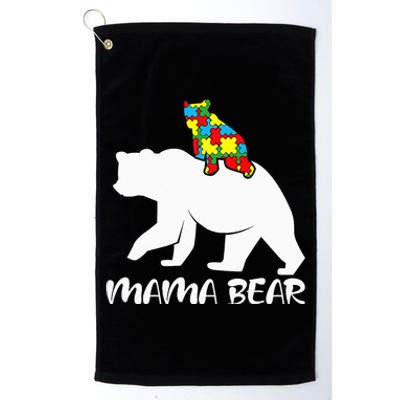 Autism Awareness Mama Bear Proud Autistic Mom Love Cute Platinum Collection Golf Towel