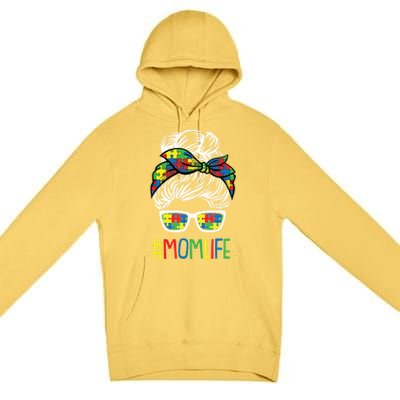 Autism Awareness Momlife Gift For Mothersday Premium Pullover Hoodie