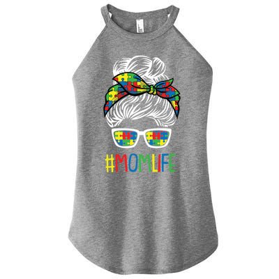 Autism Awareness Momlife Gift For Mothersday Women’s Perfect Tri Rocker Tank