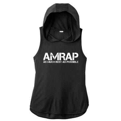 AMRAP As Much Rest As Possible Funny Motivation Ladies PosiCharge Tri-Blend Wicking Draft Hoodie Tank