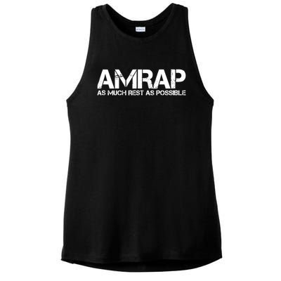 AMRAP As Much Rest As Possible Funny Motivation Ladies PosiCharge Tri-Blend Wicking Tank