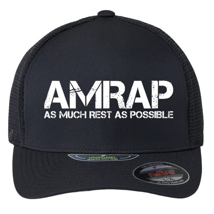 AMRAP As Much Rest As Possible Funny Motivation Flexfit Unipanel Trucker Cap