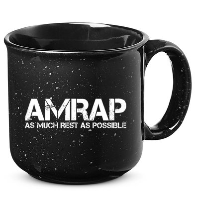 AMRAP As Much Rest As Possible Funny Motivation 15oz Campfire Ceramic Mug