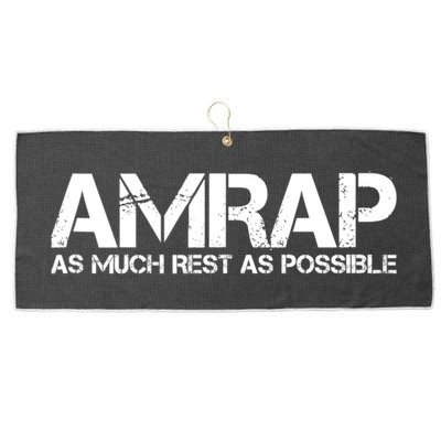 AMRAP As Much Rest As Possible Funny Motivation Large Microfiber Waffle Golf Towel