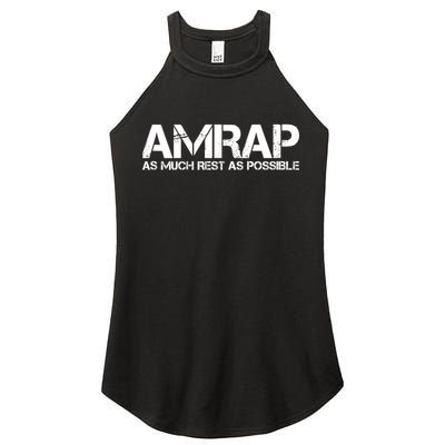 AMRAP As Much Rest As Possible Funny Motivation Women's Perfect Tri Rocker Tank