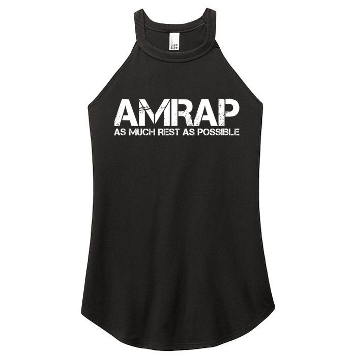 AMRAP As Much Rest As Possible Funny Motivation Women's Perfect Tri Rocker Tank