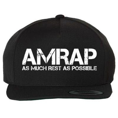 AMRAP As Much Rest As Possible Funny Motivation Wool Snapback Cap