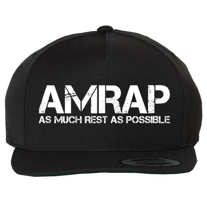 AMRAP As Much Rest As Possible Funny Motivation Wool Snapback Cap