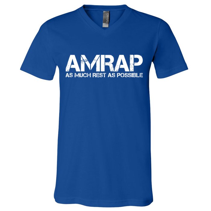 AMRAP As Much Rest As Possible Funny Motivation V-Neck T-Shirt