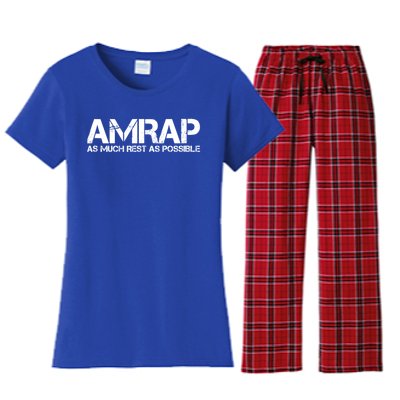 AMRAP As Much Rest As Possible Funny Motivation Women's Flannel Pajama Set