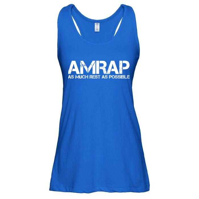 AMRAP As Much Rest As Possible Funny Motivation Ladies Essential Flowy Tank