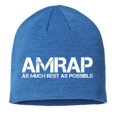 AMRAP As Much Rest As Possible Funny Motivation Sustainable Beanie