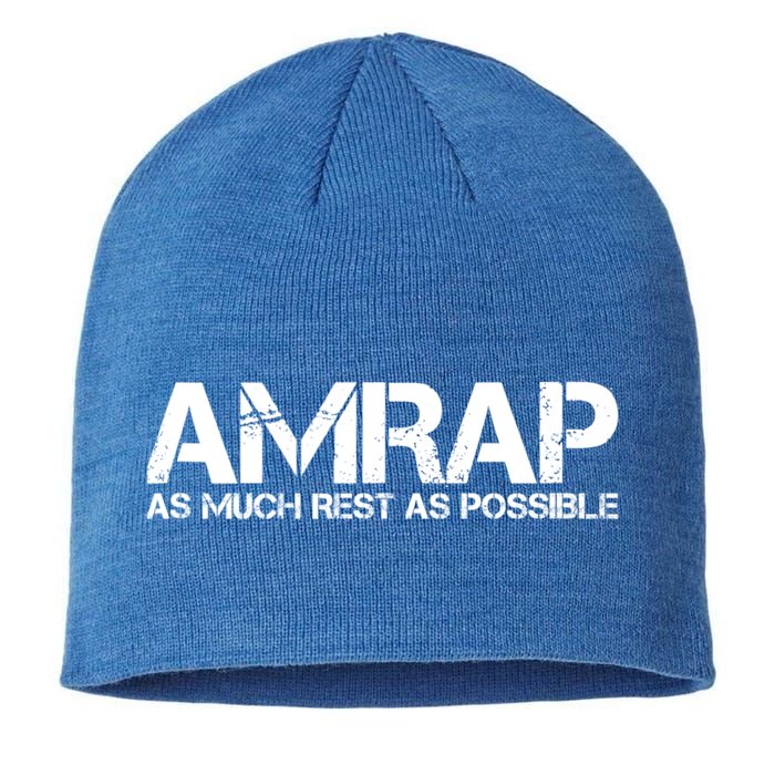 AMRAP As Much Rest As Possible Funny Motivation Sustainable Beanie