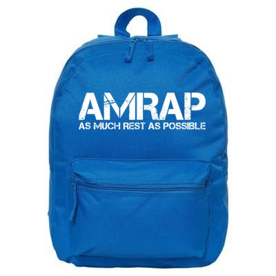 AMRAP As Much Rest As Possible Funny Motivation 16 in Basic Backpack