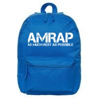 AMRAP As Much Rest As Possible Funny Motivation 16 in Basic Backpack