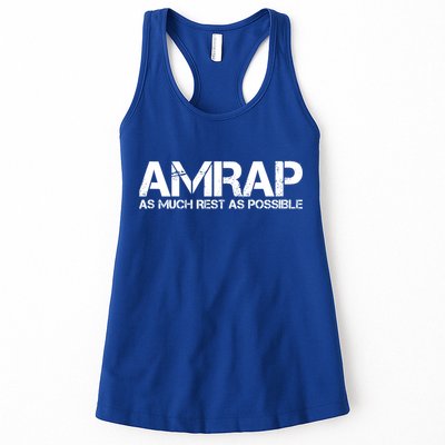 AMRAP As Much Rest As Possible Funny Motivation Womens Tank Top