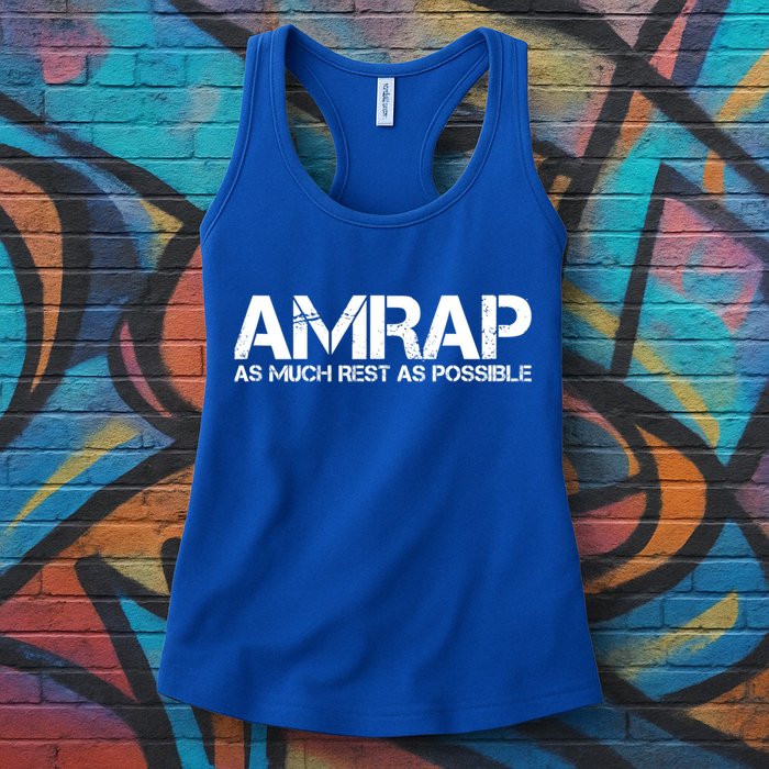 AMRAP As Much Rest As Possible Funny Motivation Womens Tank Top