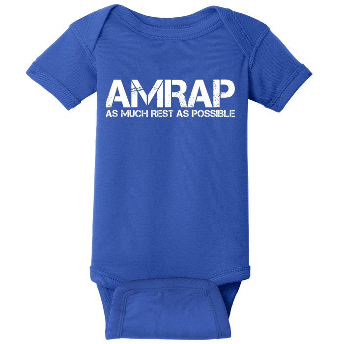 AMRAP As Much Rest As Possible Funny Motivation Baby Bodysuit