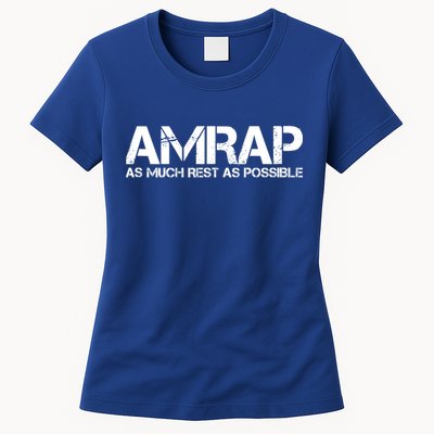 AMRAP As Much Rest As Possible Funny Motivation Womens T-Shirt