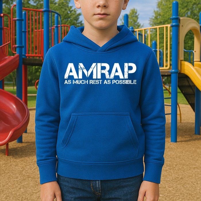 AMRAP As Much Rest As Possible Funny Motivation Kids Hoodie