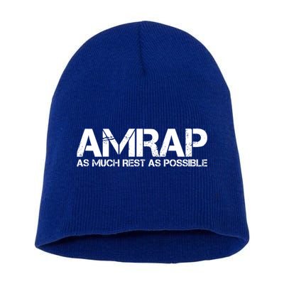 AMRAP As Much Rest As Possible Funny Motivation Short Acrylic Beanie