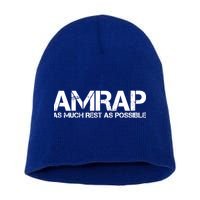 AMRAP As Much Rest As Possible Funny Motivation Short Acrylic Beanie