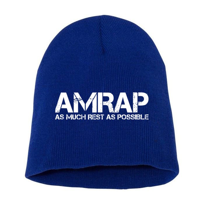 AMRAP As Much Rest As Possible Funny Motivation Short Acrylic Beanie