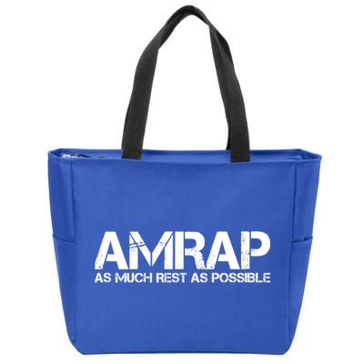 AMRAP As Much Rest As Possible Funny Motivation Zip Tote Bag