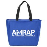 AMRAP As Much Rest As Possible Funny Motivation Zip Tote Bag
